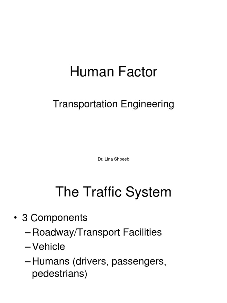 Human Factors in Transportation Engineering | PDF | Visual Acuity ...
