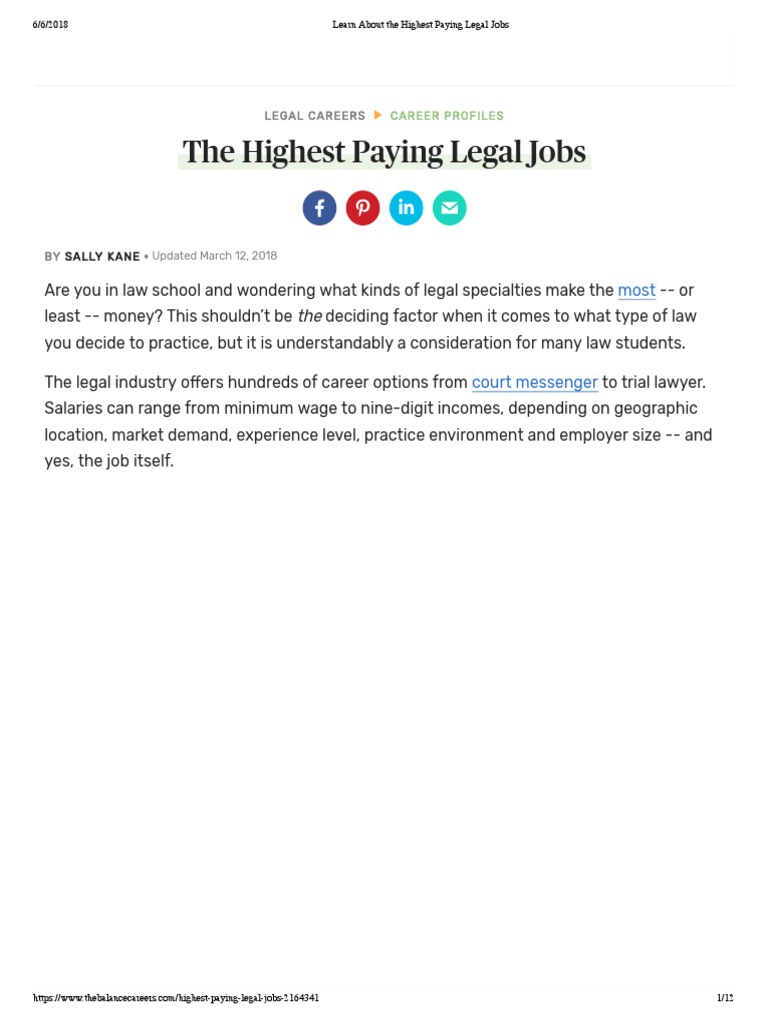 The Highest Paying Legal Jobs | Lawyer | Law Firm