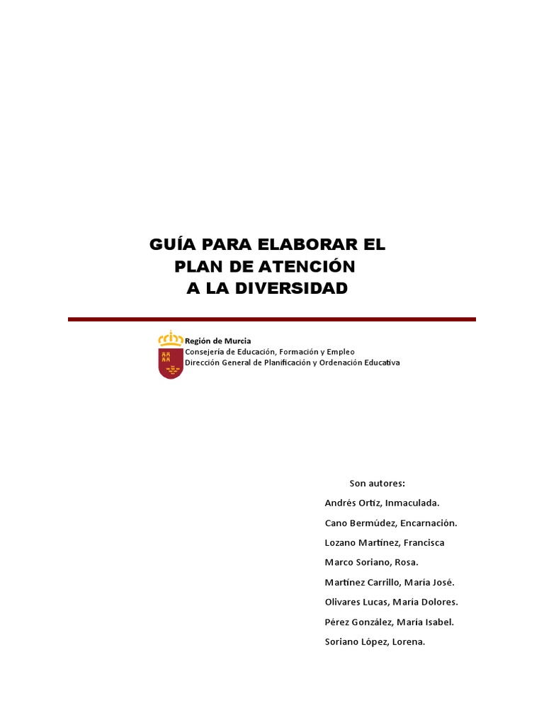 Guía para el Plan de Atención a la Diversidad | PDF | Evaluación ...