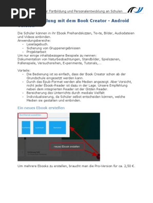 Ebook Erstellung Mit Dem Book Creator Android Ein Neues Ebook Erstellen