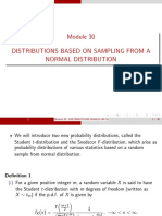Distributions Based On Sampling From A Normal Distribution