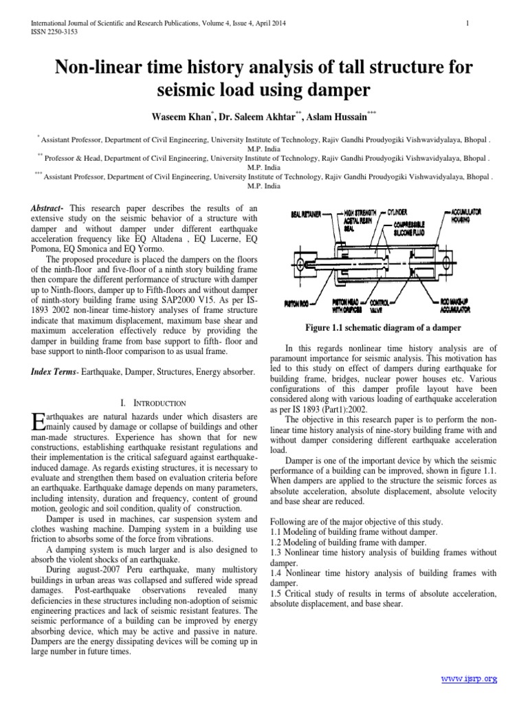 Nonlinear Time History Analysis of Structures | PDF | Earthquakes ...