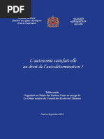 Questio sur la compatibilité du Plan Autonomie avec le droit international
