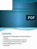 Role of Management of in Entertainment Industry 