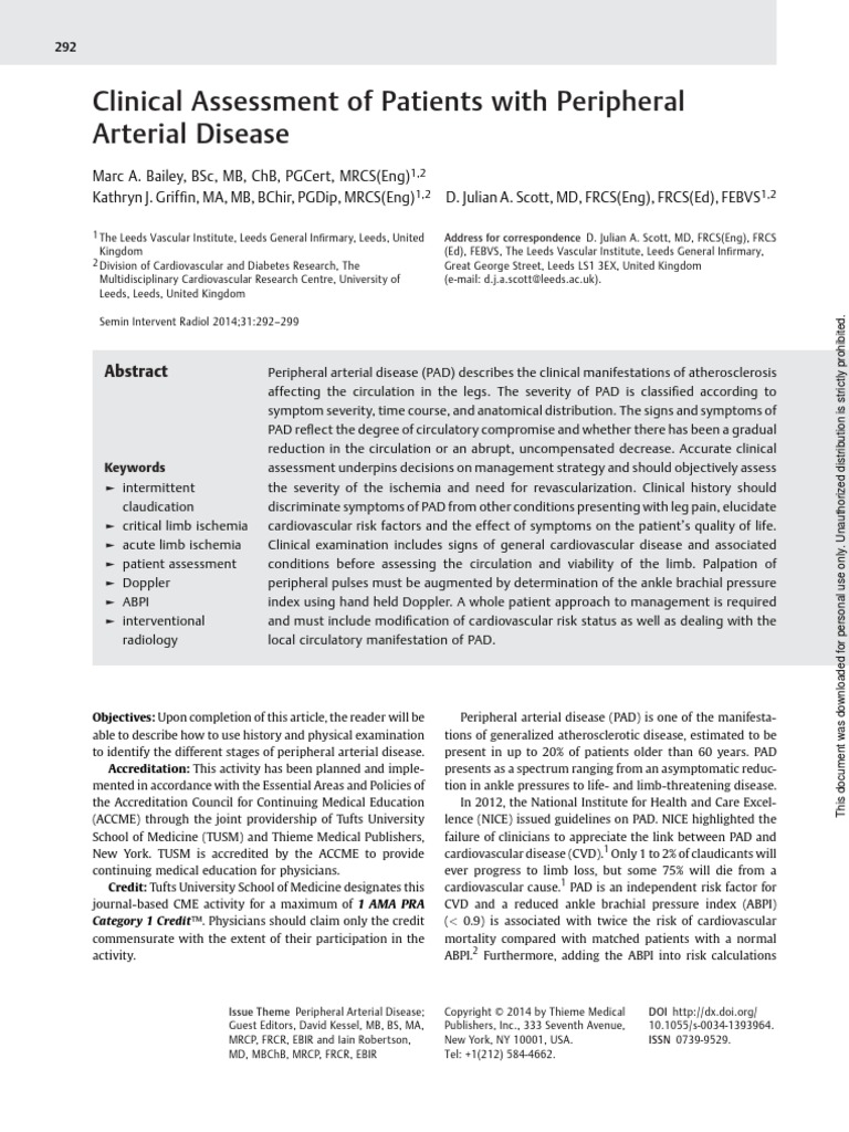 Clinicc Intermittent Claudication | PDF | Ischemia | Cardiovascular ...
