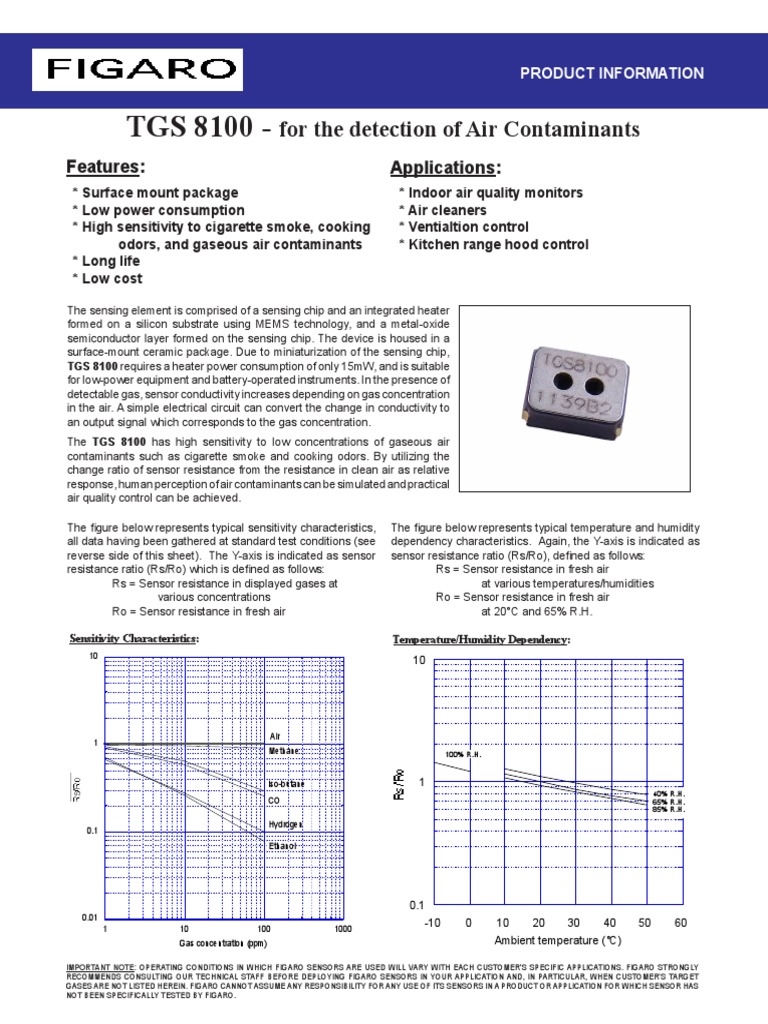 TGS 8100 Heater Power Consumption Data | PDF | Sensor | Integrated Circuit