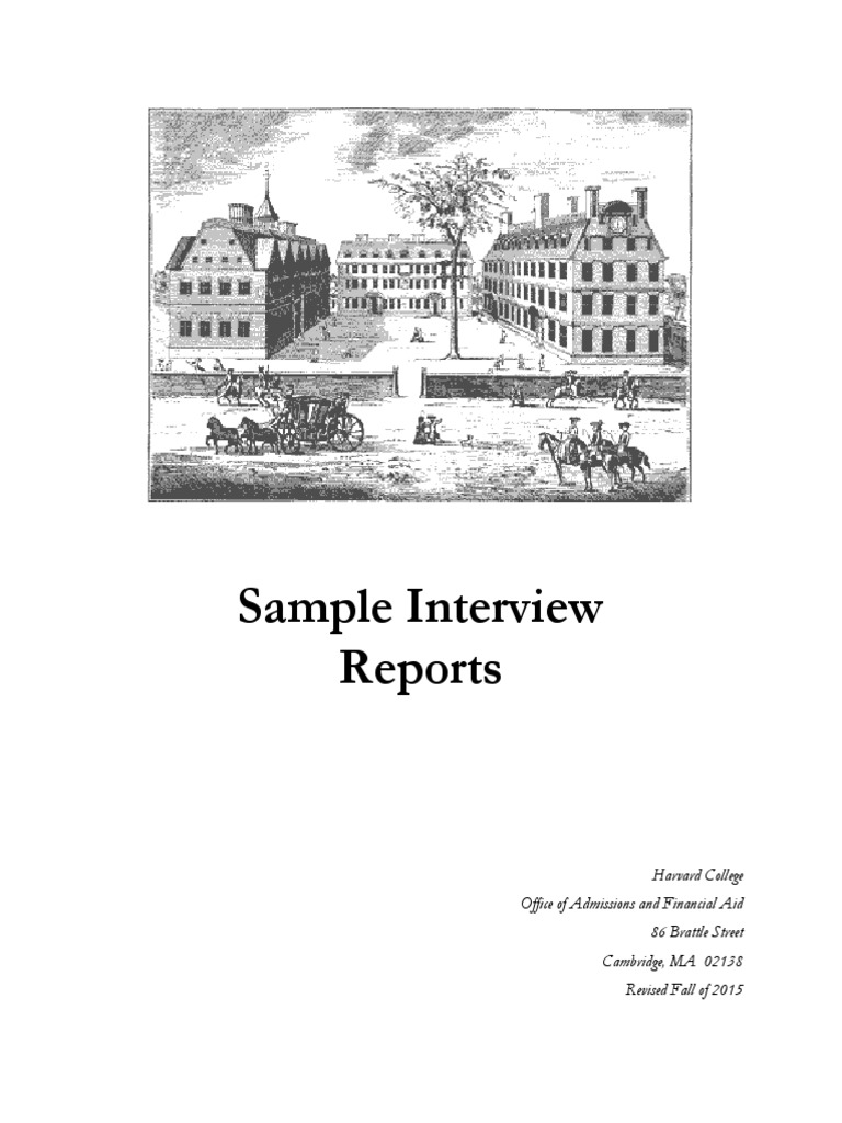 Sample Interview Reports | PDF | Harvard University | University And ...