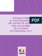 Informe sobre el funcionamiento del Centro de Justicia para las Mujeres de la Ciudad de Chihuahua, 2017