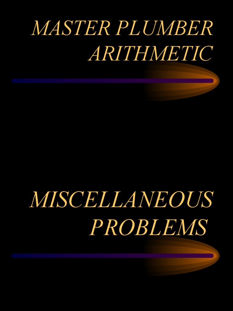 Plumbing Arithmetic Formulas Guide | PDF