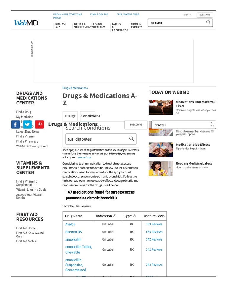 WebMD Drugs & Medications - Medical Information On Prescription Drugs ...
