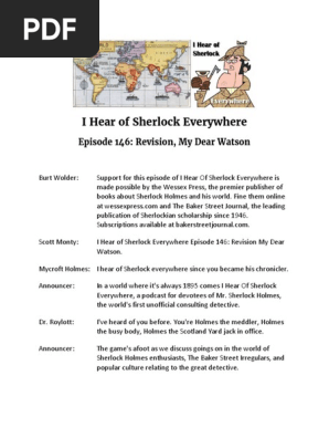 Transcript - I Hear of Sherlock Everywhere Episode 146: Revision, My Dear Watson