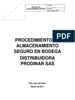 Procedimiento almacenamiento seguro bodega