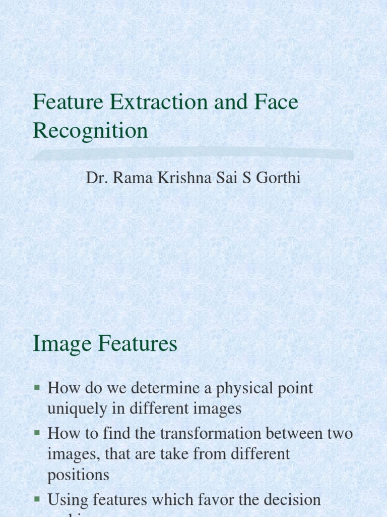 Feature Extraction Face Recognition | PDF | Computer Vision ...