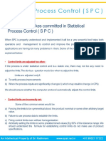 Common Mistakes Commirtted in Statistical Process Control