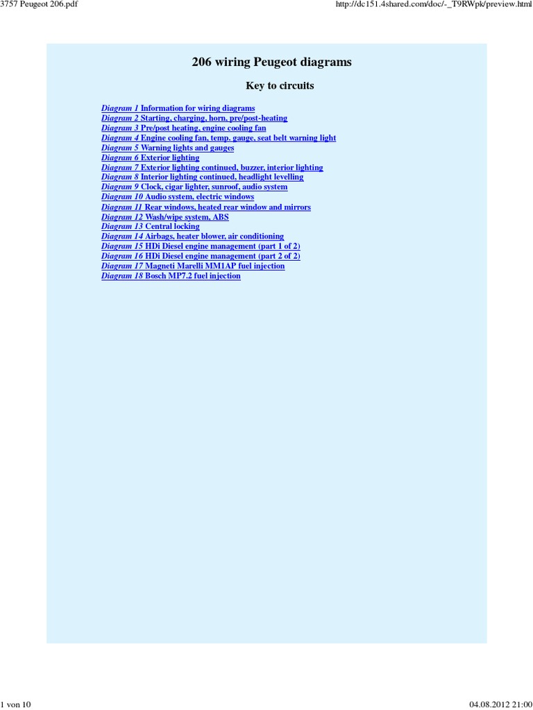 Attachment Peugeot 206 Wiring Diagrams PDF PDF Hvac Headlamp