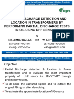 Partial Discharge Detection and Location in Transformers by Performing Partial Discharge Tests in Oil Using Uhf Sensors