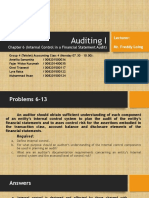 Auditing I: Chapter 6 (Internal Control in A Financial Statement Audit)