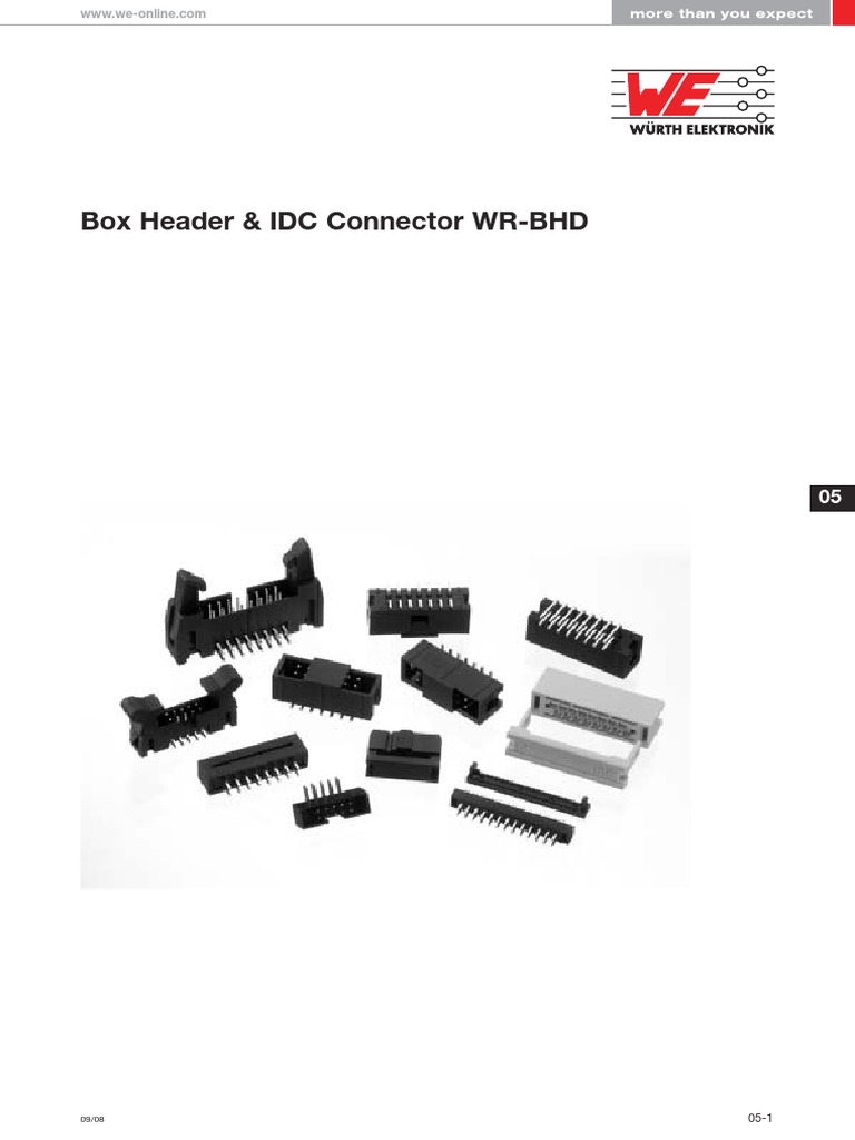 Box Header - Idc Conn WR-BHD | PDF | Electrical Connector | Printed ...