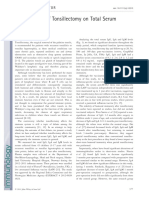 The Influence of Tonsillectomy On Total Serum Antibody Levels