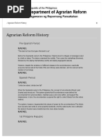 Agrarian Reform History Department of Agrarian Reform