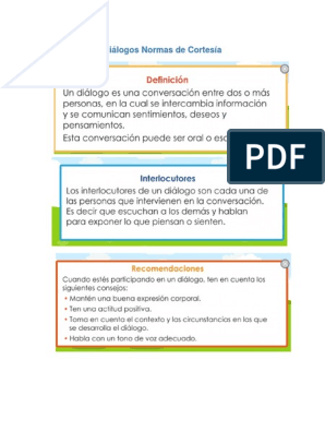 Diálogos Normas de Cortesía | PDF | Ocio