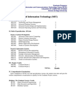 Master of Information Technology (MIT) : I. Core Subjects: 12 Units