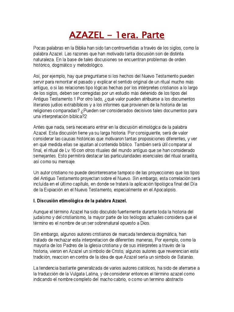 Significado y Origen de Azazel | PDF | Satán | Demonios