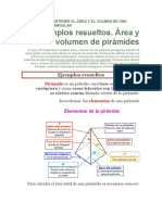 Fórmula para Obtener El Área y El Volmen de Una Pirámide Cuadrangular