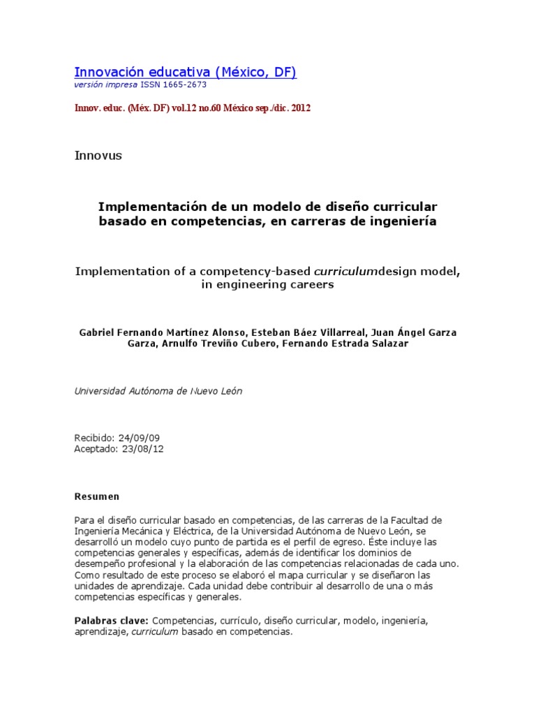 Innovación Educativa | PDF | Plan de estudios | Evaluación