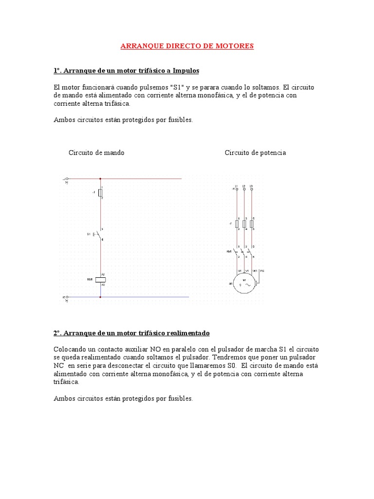 Arranque Directo de Motores PDF | PDF | Corriente alterna | Ingeniería ...