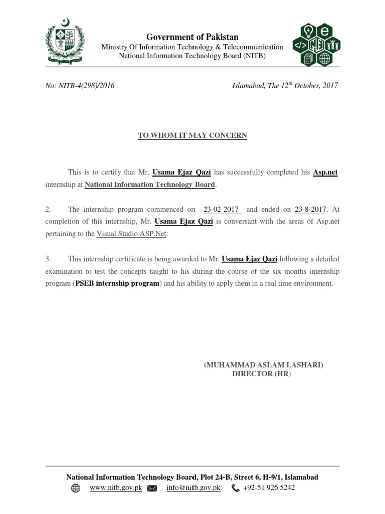 Certificate For Pseb PDF