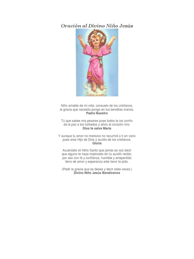 Oración al Divino Niño Jesús | PDF