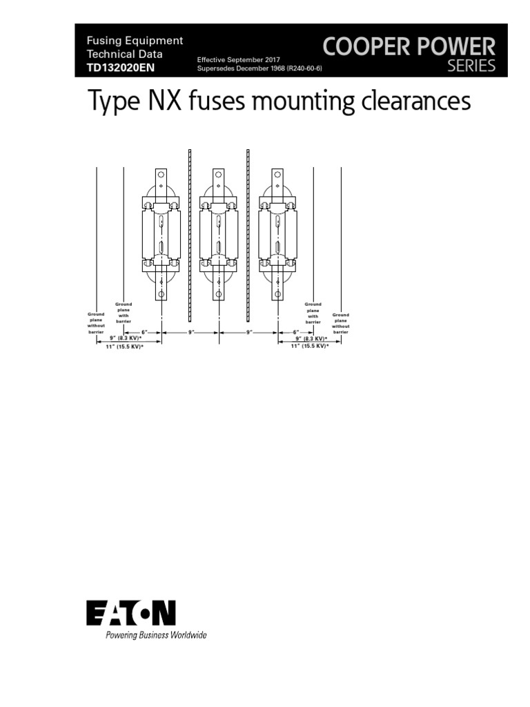 NX Fuse Mounting Clearance - TD132020EN | PDF | Insulator (Electricity ...