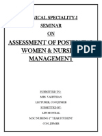 Assessment of postnatal women & nursing management