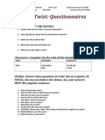 Oliver Twist: Questionnaires: Setting:List Only The Details