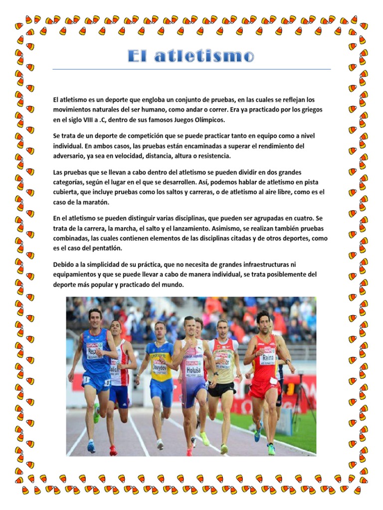El Atletismo | PDF | Deporte del atletismo | Competiciones deportivas ...