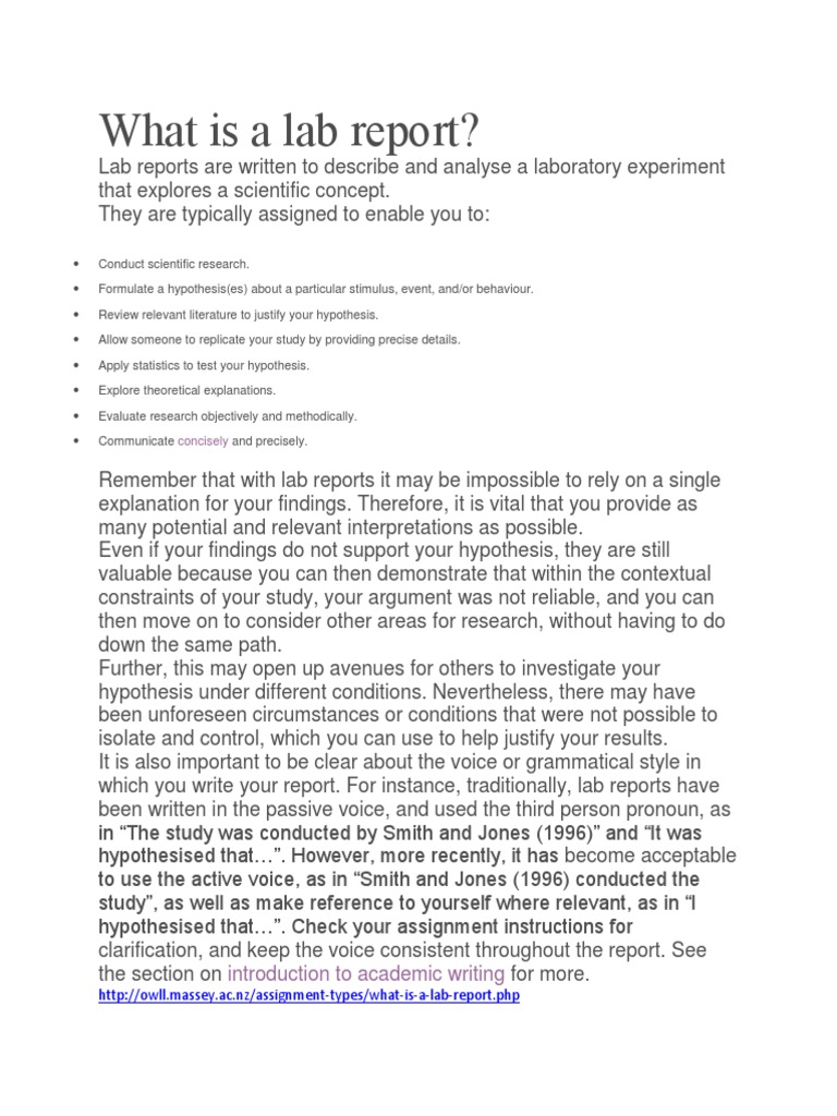 What Is A Lab Report?: Introduction To Academic Writing | PDF ...