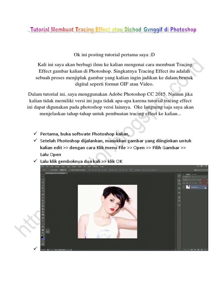 Tutorial Tracing Effect Photoshop PDF | PDF
