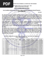 AIIMS MBBS Result 2018 List