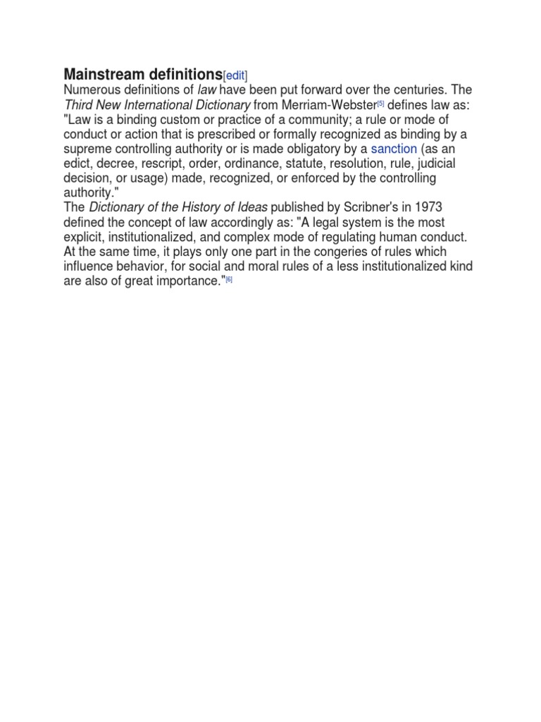 Mainstream definitions law third new international dictionary pdf
