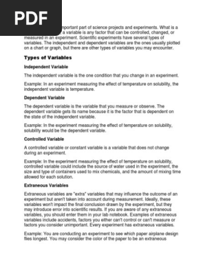 Controlled Variable Science Project