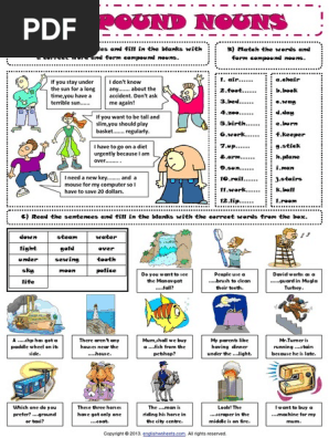 Compound Nouns First Worksheet Pdf Linguistic Morphology Linguistics