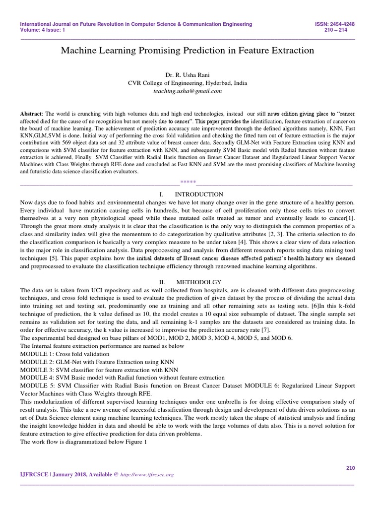 Machine Learning in Breast Cancer Prediction | PDF | Statistical ...