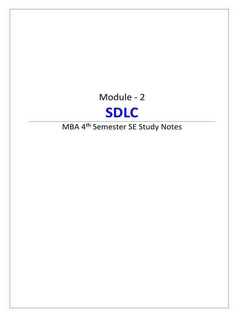 SDLC Study Notes for MBA Students | PDF | Software Development Process ...