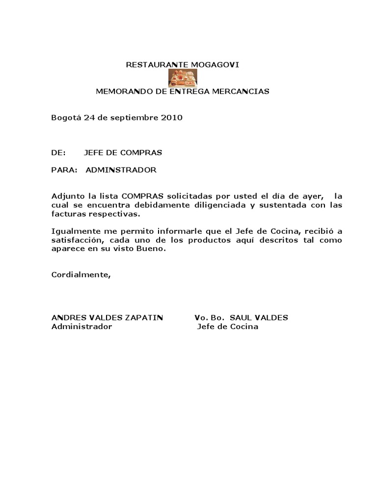 Memorando de Entrega PDF