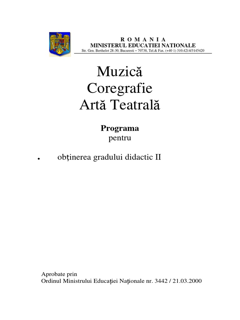 Programa Analitica Gradul Ii Muzica