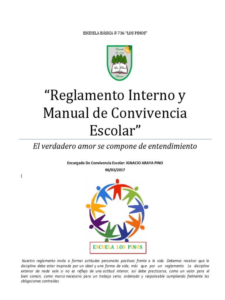 Reglamento Interno y Convivencia Escolar | PDF | Evaluación | Maestros