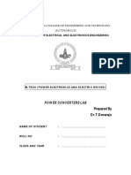 Power Converters Lab Manual - M.Tech (PE&ED) - Prepared by Dr.T.Devaraju