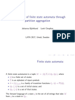 Minimization of Finite State Automata Through Partition Aggregation
