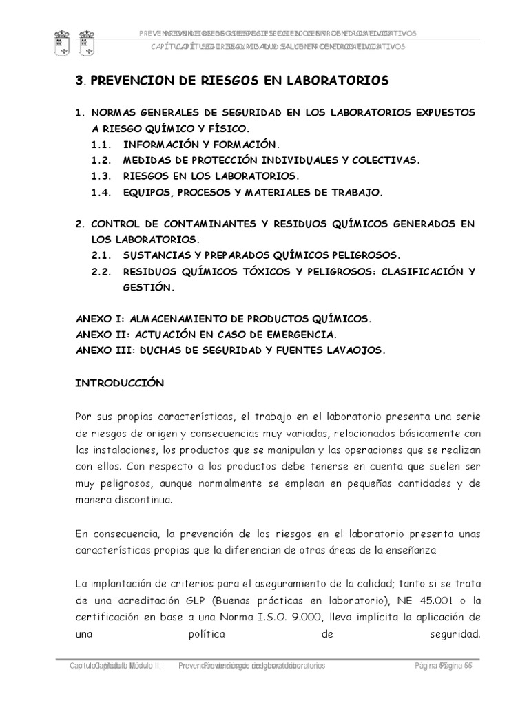 Prevencin de Riesgos en Laboratorios | PDF | Laboratorios | Mercurio ...